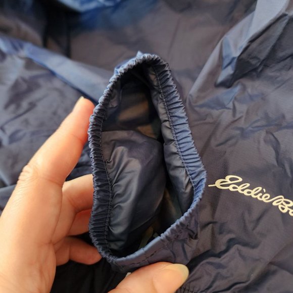Eddie Bauer Jacket Men's Size XL Blue Windbreaker Hooded Pockets Zipped - Picture 11 of 14